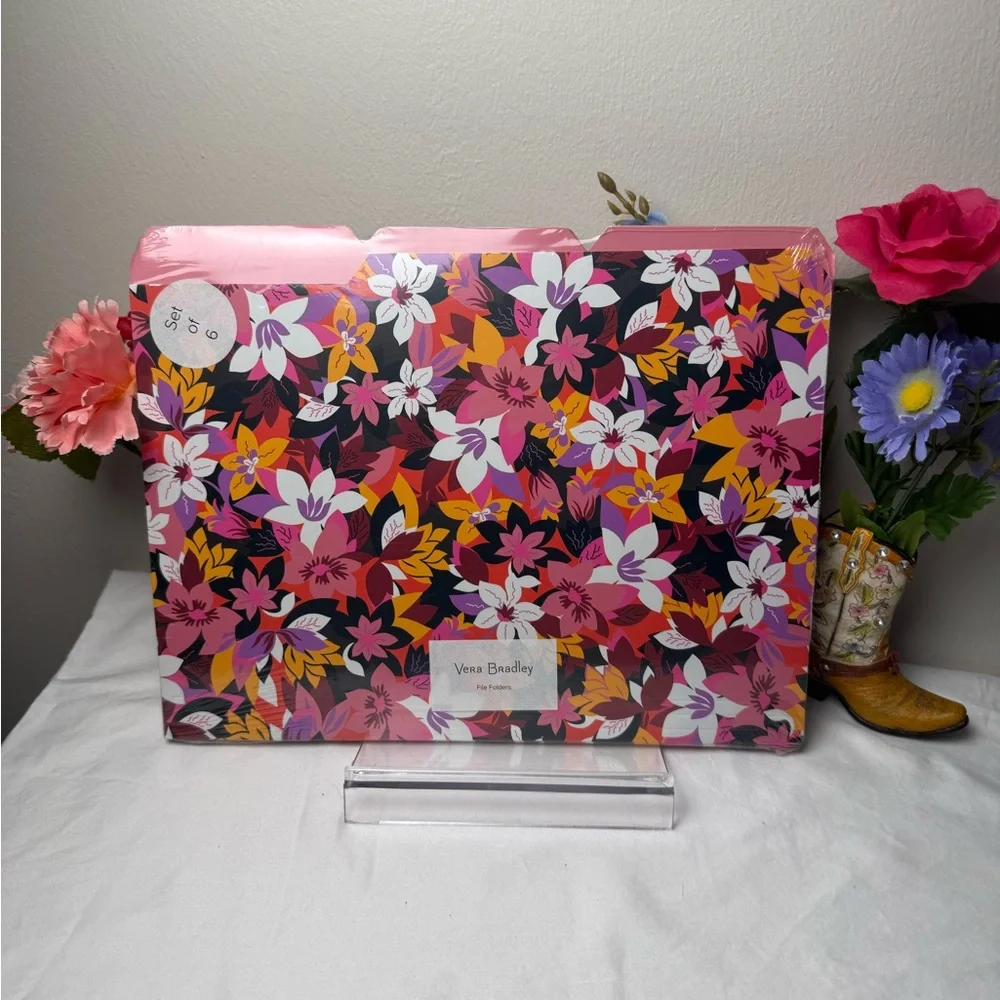 NWT Vera Bradley Rosa Floral File Folders